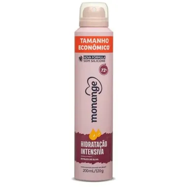 Desodorante Monange Aerossol Hidratação Intensiva Tamanho Econômico 200ml