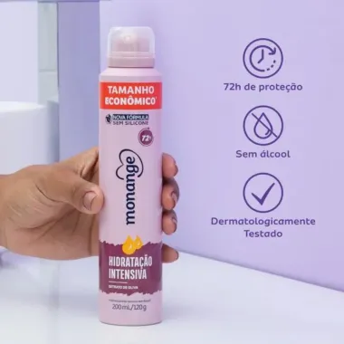 Desodorante Monange Aerossol Hidratação Intensiva Tamanho Econômico 200ml