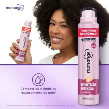 Desodorante Monange Aerossol Hidratação Intensiva Tamanho Econômico 200ml