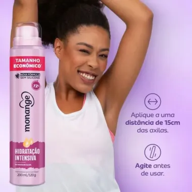 Desodorante Monange Aerossol Hidratação Intensiva Tamanho Econômico 200ml