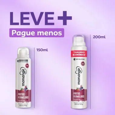 Desodorante Monange Frutas Vermelhas Aerossol Antitranspirante Feminino 200ml