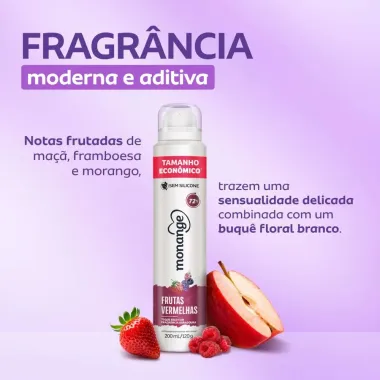 Desodorante Monange Frutas Vermelhas Aerossol Antitranspirante Feminino 200ml