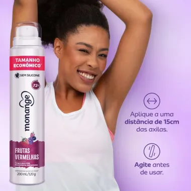Desodorante Monange Frutas Vermelhas Aerossol Antitranspirante Feminino 200ml