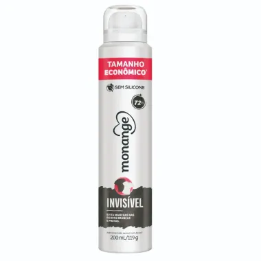 Desodorante Monange Aerossol Invisível  Tamanho Econômico 200ml
