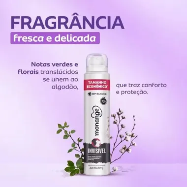 Desodorante Monange Aerossol Invisível  Tamanho Econômico 200ml