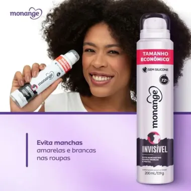 Desodorante Monange Aerossol Invisível  Tamanho Econômico 200ml