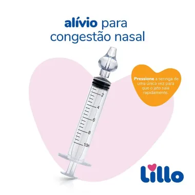 Seringa Para Lavagem Nasal Lillo com Ponteira +4 meses com 2 Unidades