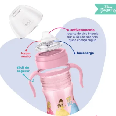 Copo Lillo Disney Princesas Rosa 6 Meses  240ml