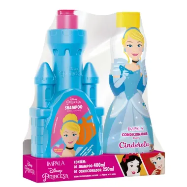 Shampoo Impala Princesas Cinderela 400ml e Condicionador Impala Princesa Cinderela 250ml