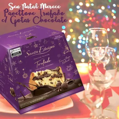 Panettone Santa Edwiges Trufado com Gotas de Chocolate 500g