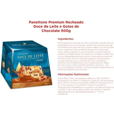 Panettone Santa Edwiges Doce de Leite com Gotas de Chocolate 500g