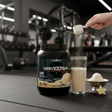 Whey Black Skull 100% HD Caveira Preta Gourmet Zero Lactose Sabor Sorvete de Baunilha 450g