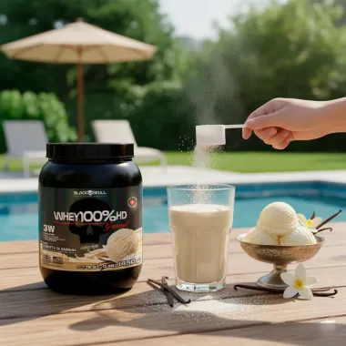 Whey Black Skull 100% HD Caveira Preta Gourmet Zero Lactose Sabor Sorvete de Baunilha 450g