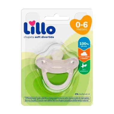 Chupeta Lillo Soft Divertida 100% Silicone Tamanho 2 Bico Anatômico 6+ Meses Neutra 1 Unidade