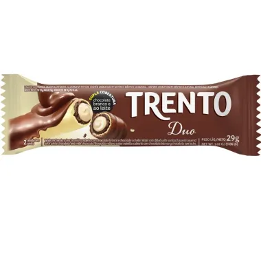 Chocolate Trento duo Wafer Recheado Sabor Baunilha com Chocolate Branco 29g