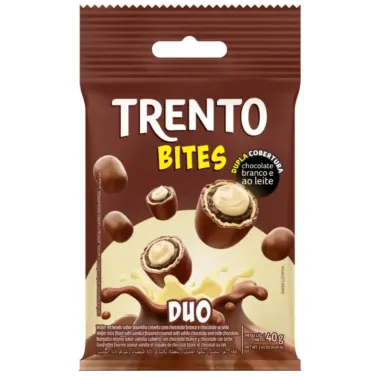 Chocolate Trento Bites Duo Chocolate Branco e ao Leite 40g