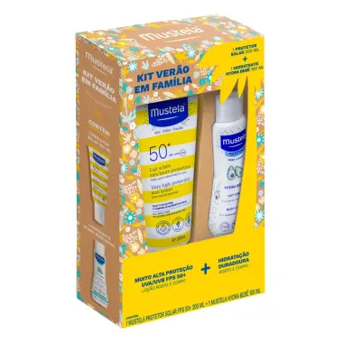 Protetor Solar Mustela FPS 50 Loção 200ml e Mustela Hydra Bebê 100ml