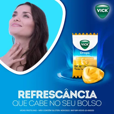 Pastillha Vick Drops Sabor Gengibre com 20 Unidades