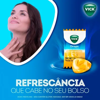 Pastillha Vick Drops Sabor Gengibre com 20 Unidades