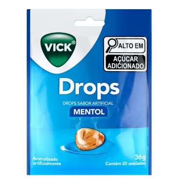 Pastillha Vick Drops Sabor Mentol com 20 Unidades