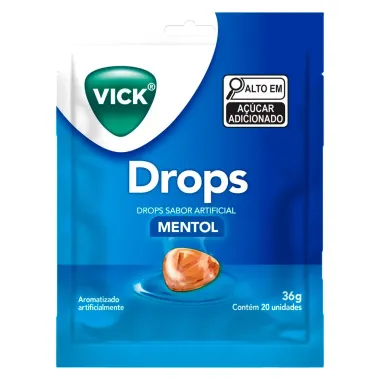 Pastillha Vick Drops Sabor Mentol com 20 Unidades