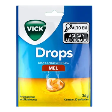 Pastillha Vick Drops Sabor Mel com 20 Unidades