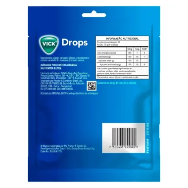Pastillha Vick Drops Sabor Mel com 20 Unidades