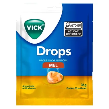 Pastillha Vick Drops Sabor Mel com 20 Unidades