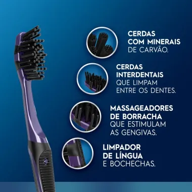 Escova de Dente Oral-B Advanced com Carvão Pack Família com 4 Unidades
