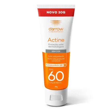 Actine Protetor Solar Darrow FPS 60 Antioleosidade sem Cor Toque Seco 30g