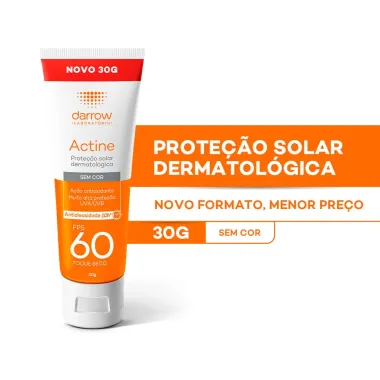 Actine Protetor Solar Darrow FPS 60 Antioleosidade sem Cor Toque Seco 30g
