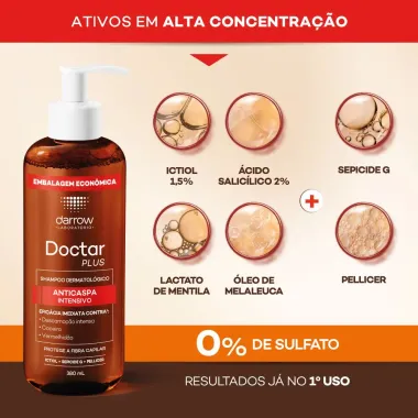 Shampoo Dermatológico Darrow Doctar Plus Anticaspa Intensivo 380ml