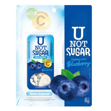 Pastilha U Not Sugar Sabor Blueberry sem Açúcar 8g