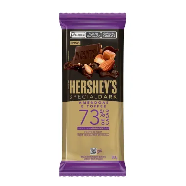 Chocolate Hershey's Special Dark Am&ecirc;ndoas e Toffee 73% de Cacau 80g