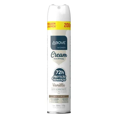 Desodorante Antitranspirante Above Women Cream Invisible Vanilla Aerossol 200ml