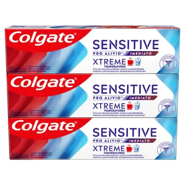 Creme Dental Colgate Xtreme Sensitive Pro-Alívio Imediato Caixa 270g com 3 Unidades