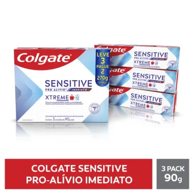 Creme Dental Colgate Xtreme Sensitive Pro-Alívio Imediato Caixa 270g com 3 Unidades