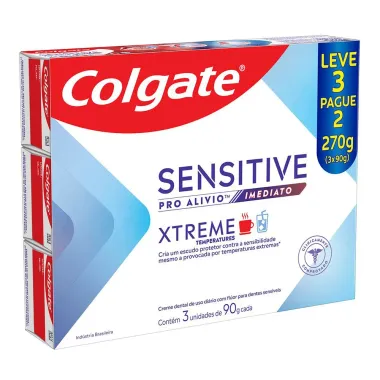 Creme Dental Colgate Xtreme Sensitive Pro-Alívio Imediato Caixa 270g com 3 Unidades
