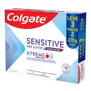 Creme Dental Colgate Xtreme Sensitive Pro-Alívio Imediato Caixa 270g com 3 Unidades