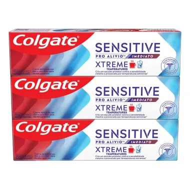 Creme Dental Colgate Xtreme Sensitive Pro-Alívio Imediato Caixa 270g com 3 Unidades