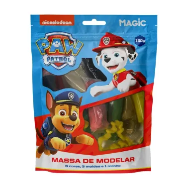 Massa de Modelar Magic Patrulha Canina 6 Cores, 3 Moldes e 1 Rolinho