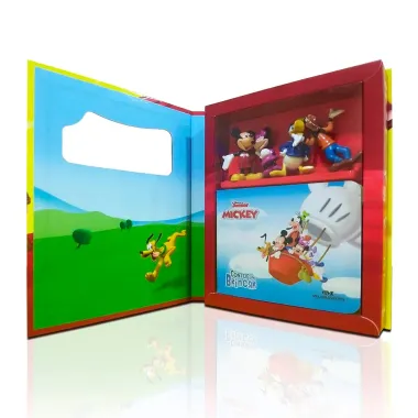 Livro A Casa do Mickey Mouse Contos para Brincar 3+ Anos com 4 Miniaturas Sortidas