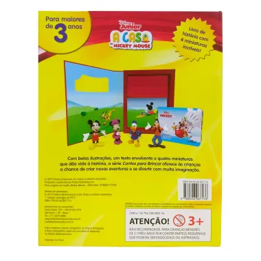 Livro A Casa do Mickey Mouse Contos para Brincar 3+ Anos com 4 Miniaturas Sortidas