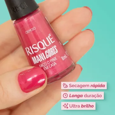 Esmalte Risqué Cremoso Mani Cores Faço o Pinx em Casa 8ml