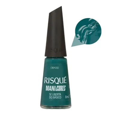 Esmalte Verde Escuro Risqué ManiCores Se Liberta do Básico Cremoso 8ml