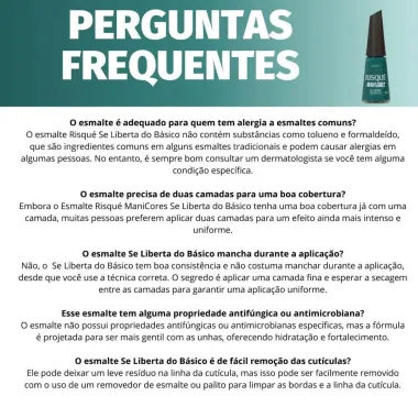 Esmalte Verde Escuro Risqué ManiCores Se Liberta do Básico Cremoso 8ml