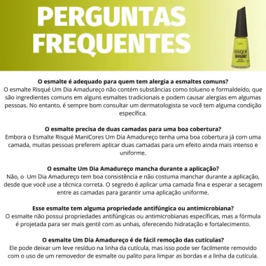 Esmalte Verde Risqué ManiCores Um dia Amadureço Cremoso 8ml