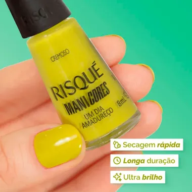 Esmalte Verde Risqu&eacute; ManiCores Um dia Amadure&ccedil;o Cremoso 8ml