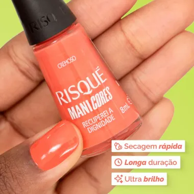 Esmalte Coral Risqu&eacute; ManiCores Recuperei a Dignidade Cremoso 8ml