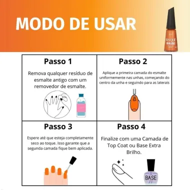 Esmalte Laranja Risqué ManiCores Credita no Brilho Metálico 8 ml